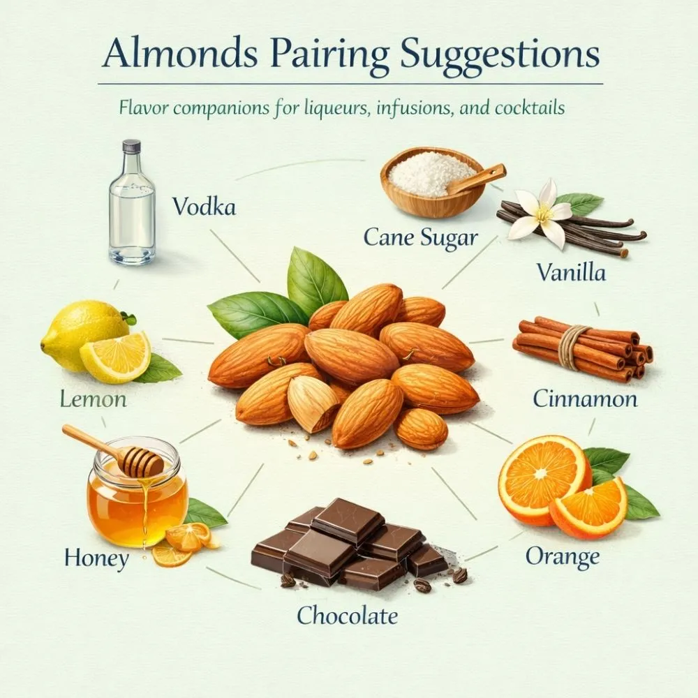 Almonds pairing suggestions for liqueur making