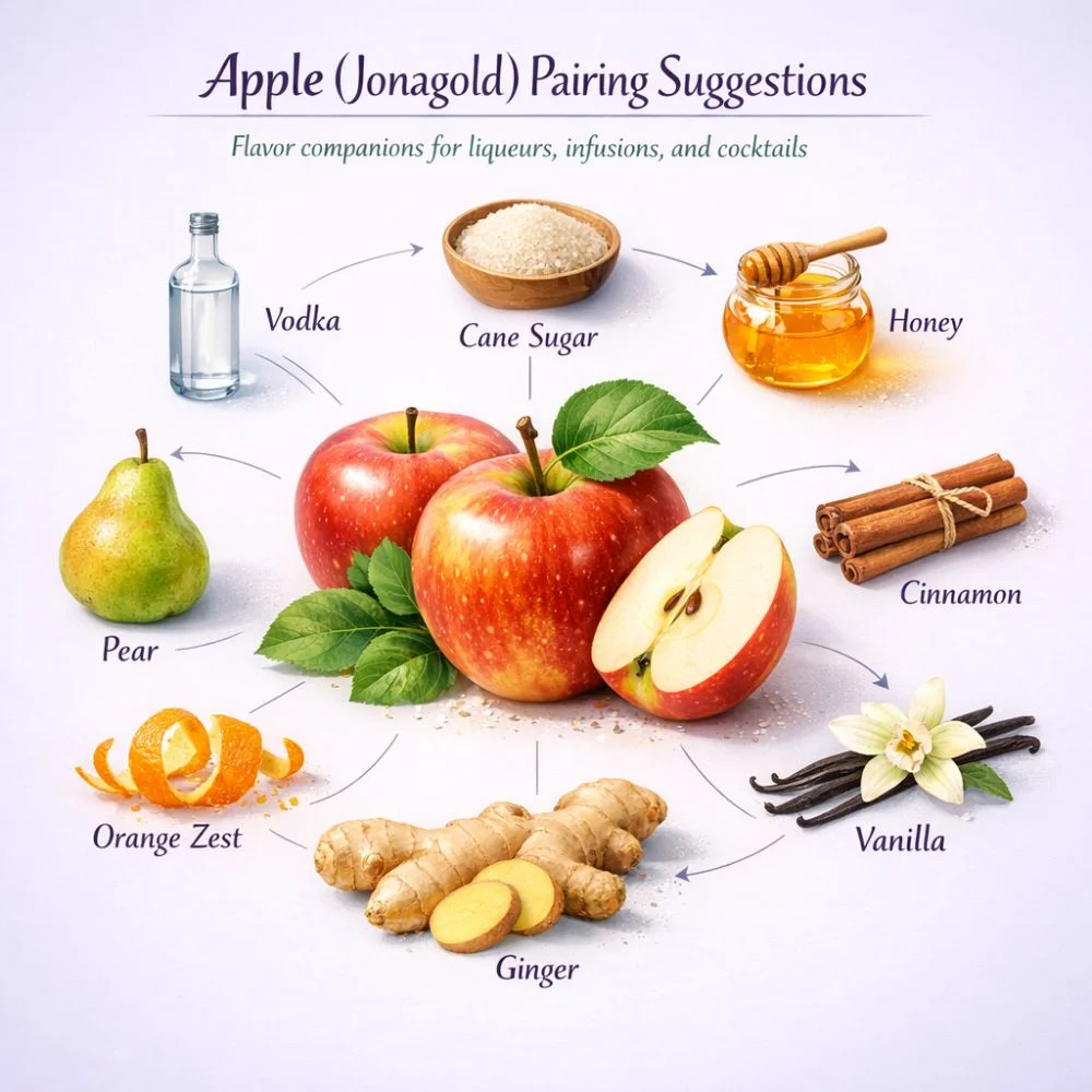 Apple (Jonagold) pairing suggestions for liqueur making