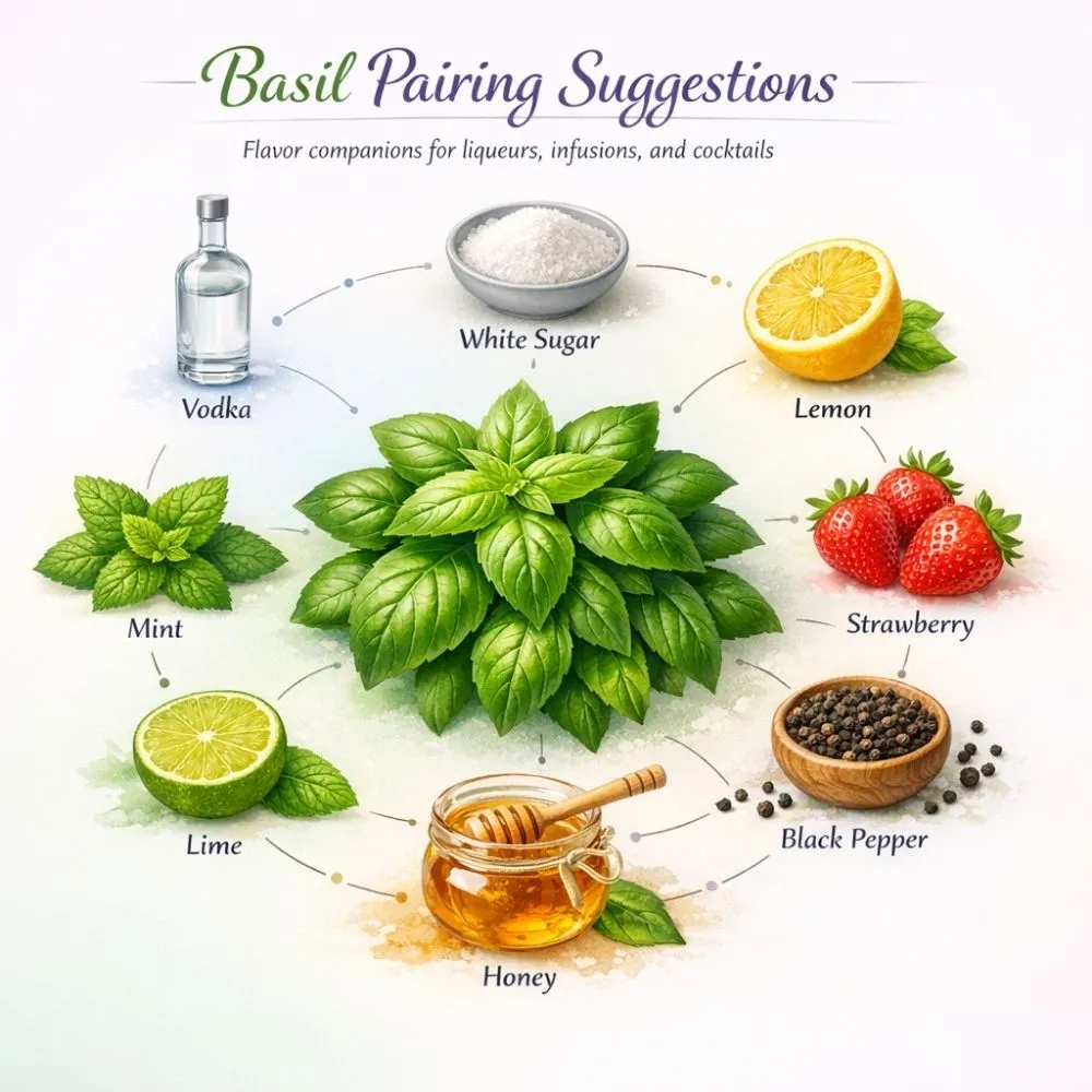 Basil pairing suggestions for liqueur making