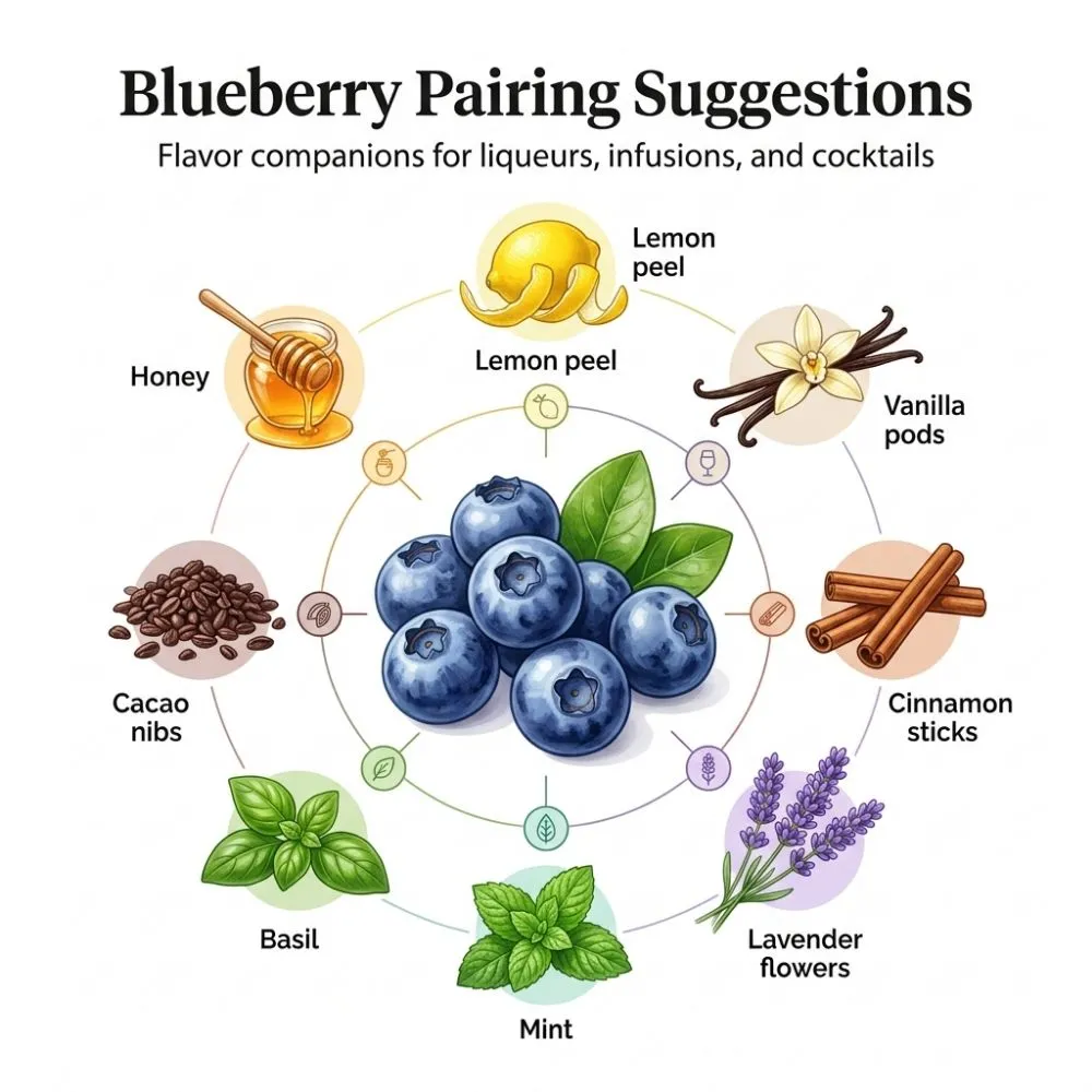 Blueberry pairing suggestions for liqueur making