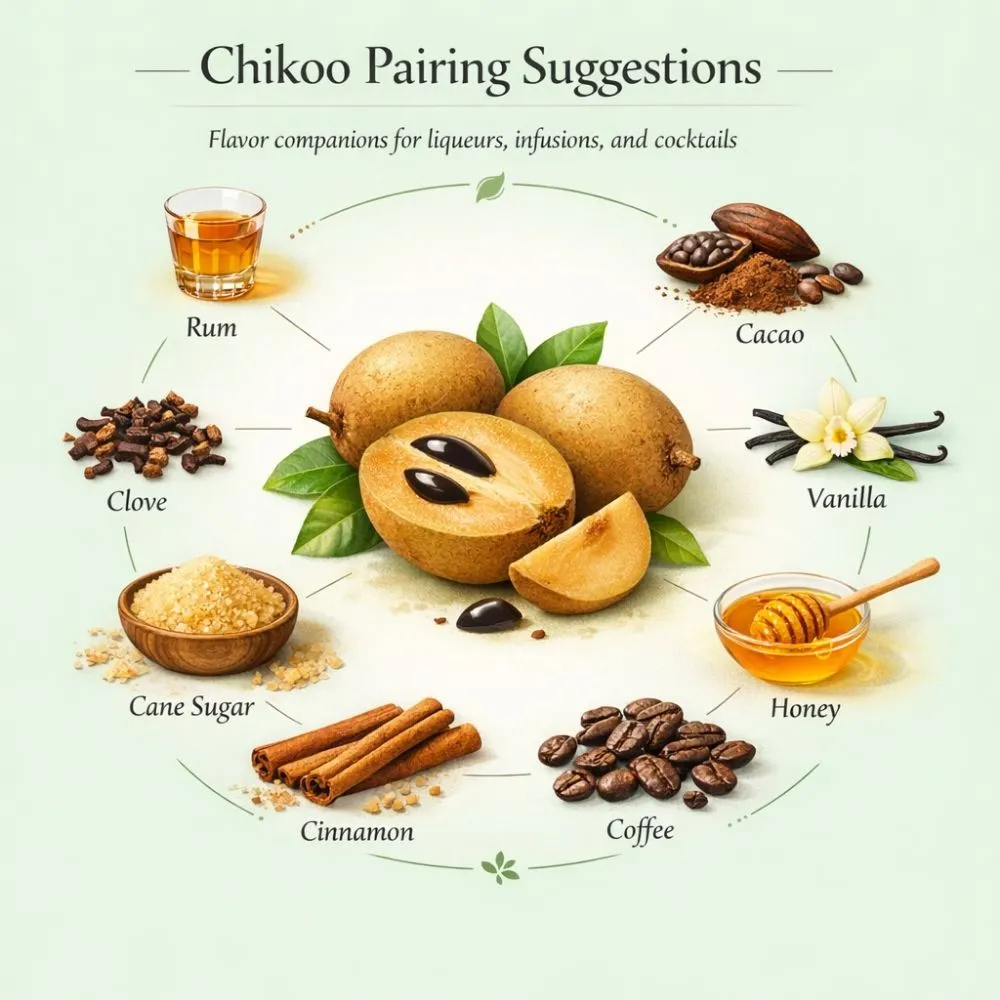 Chikoo pairing suggestions for liqueur making