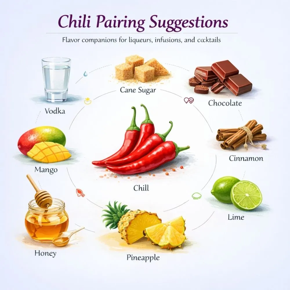Chili (Flakes) pairing suggestions for liqueur making