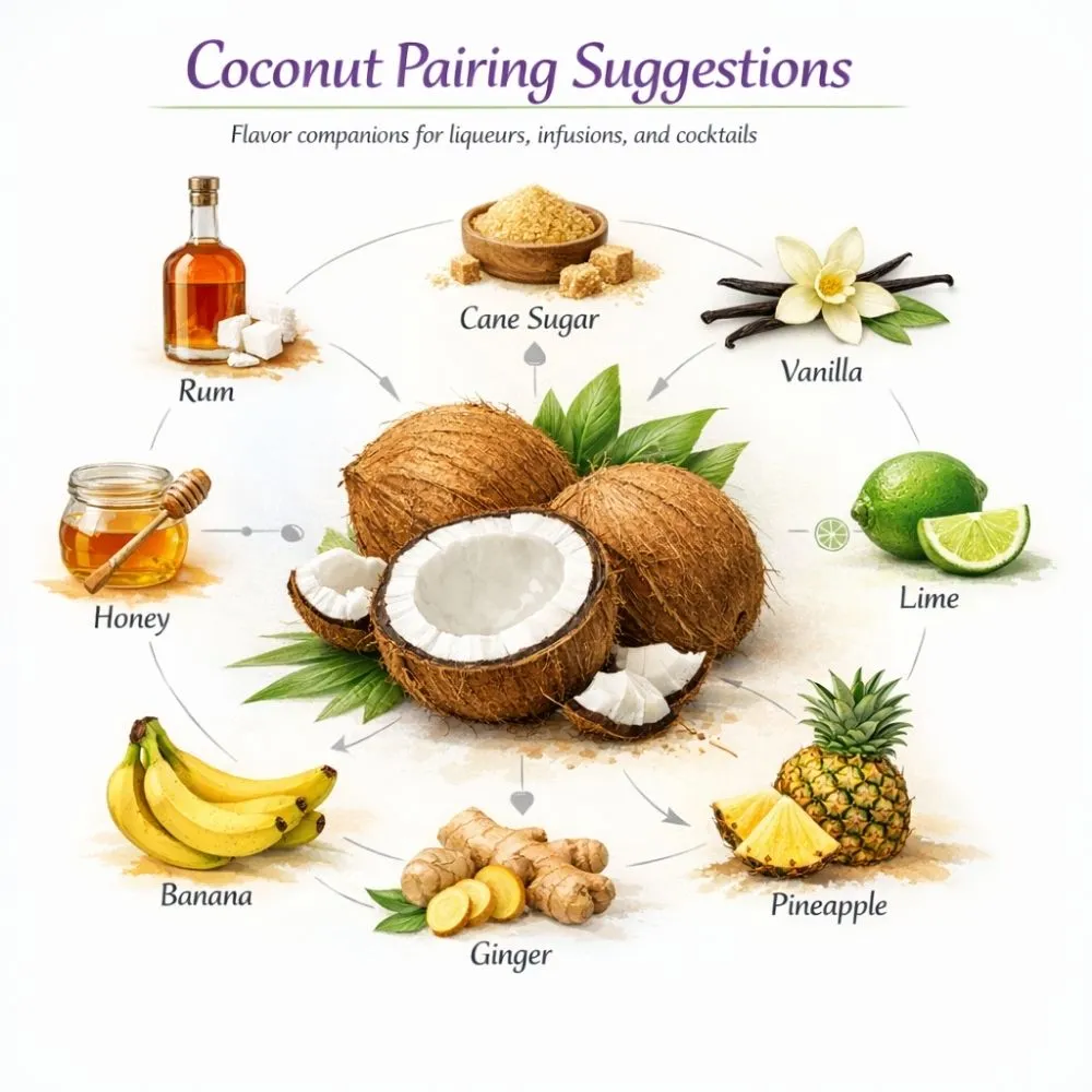 Coconut pairing suggestions for liqueur making
