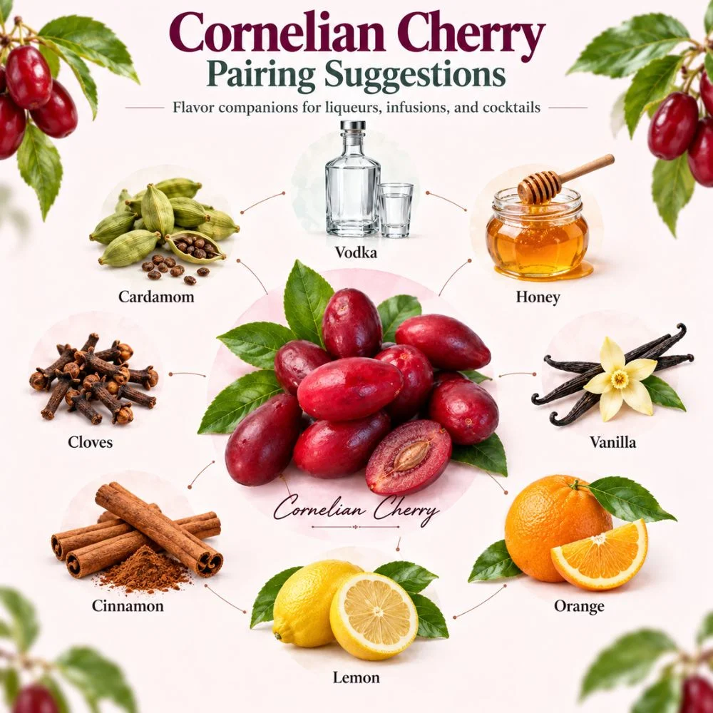 Cornelian Cherry pairing suggestions for liqueur making