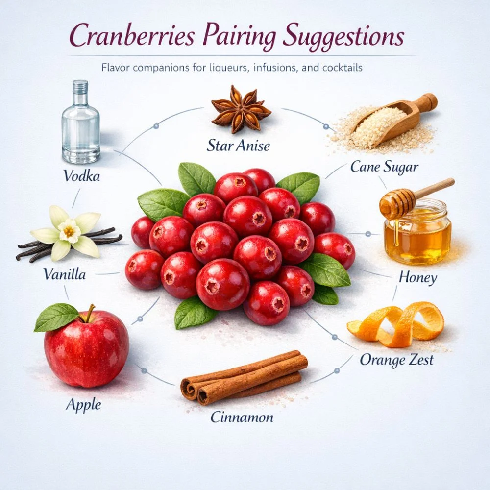 Cranberry pairing suggestions for liqueur making
