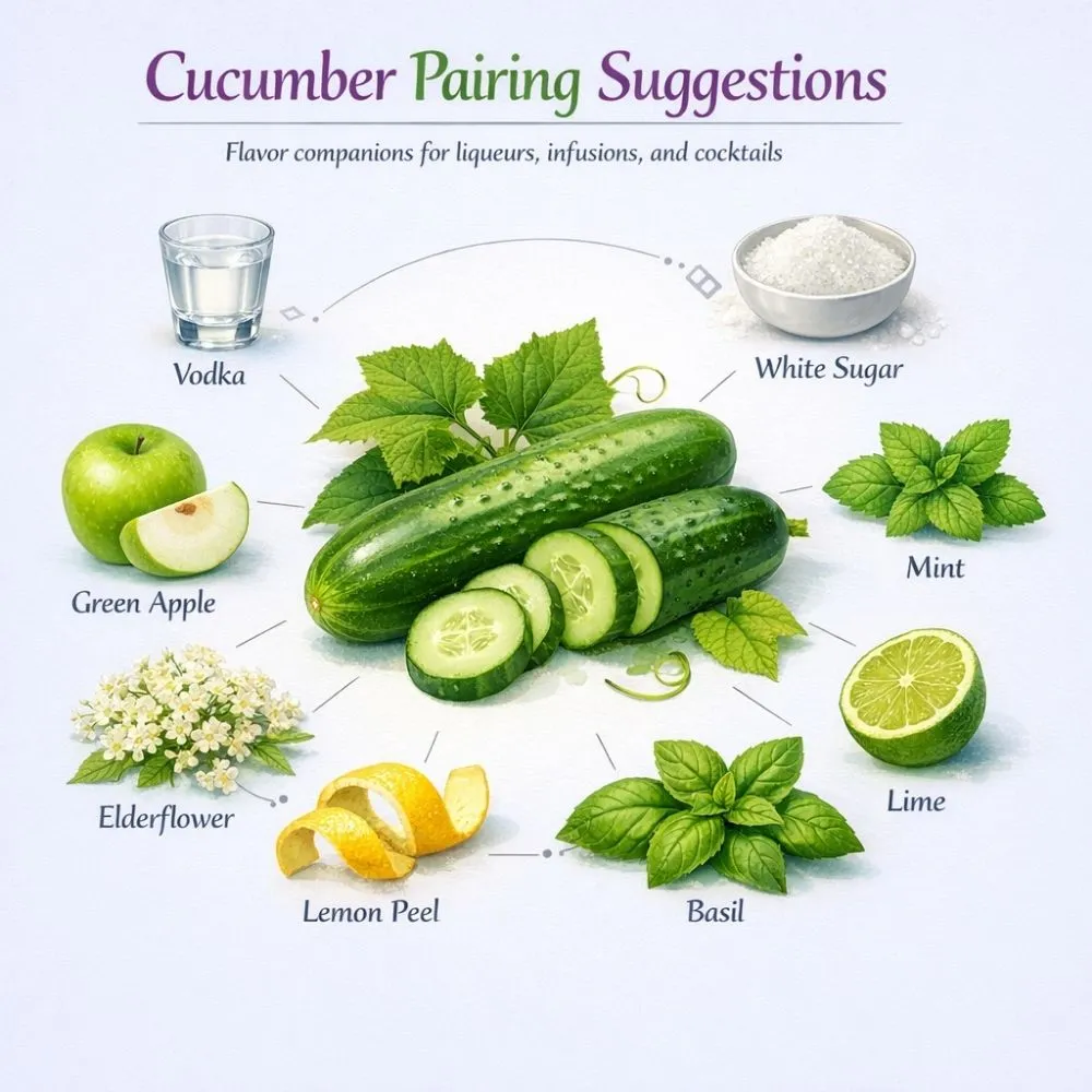 Cucumber pairing suggestions for liqueur making