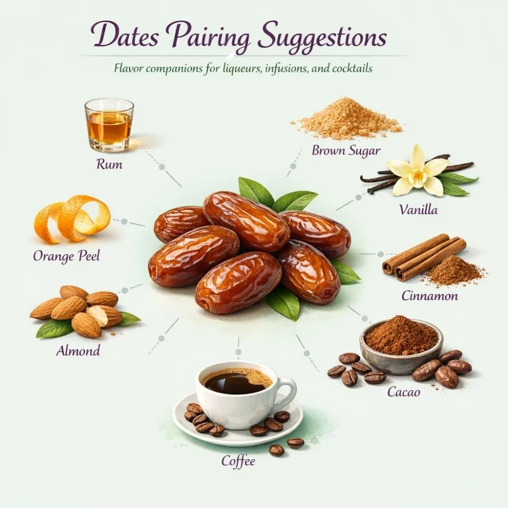 Dates pairing suggestions for liqueur making
