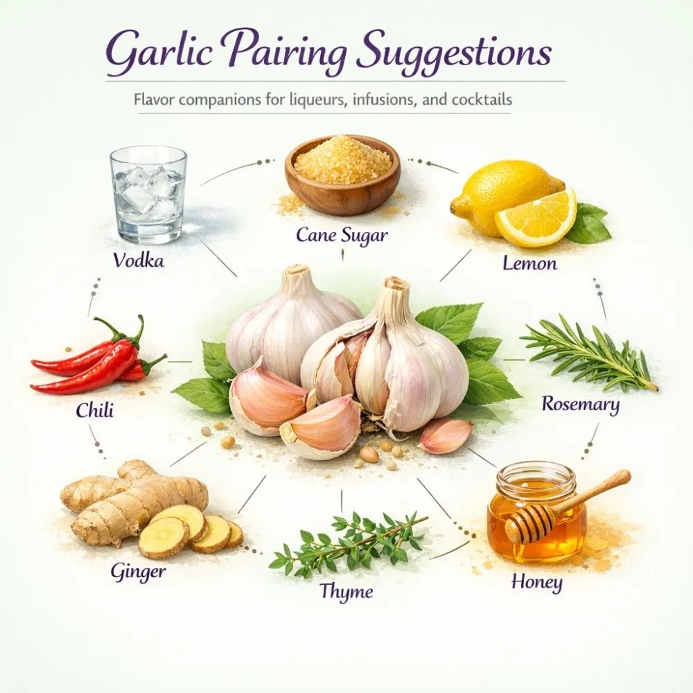 Garlic pairing suggestions for liqueur making
