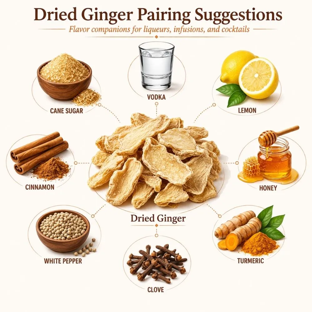 Ginger (Dried) pairing suggestions for liqueur making