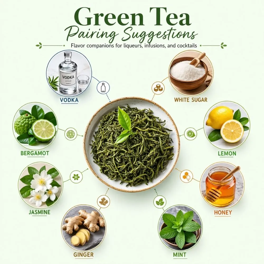 Green Tea pairing suggestions for liqueur making