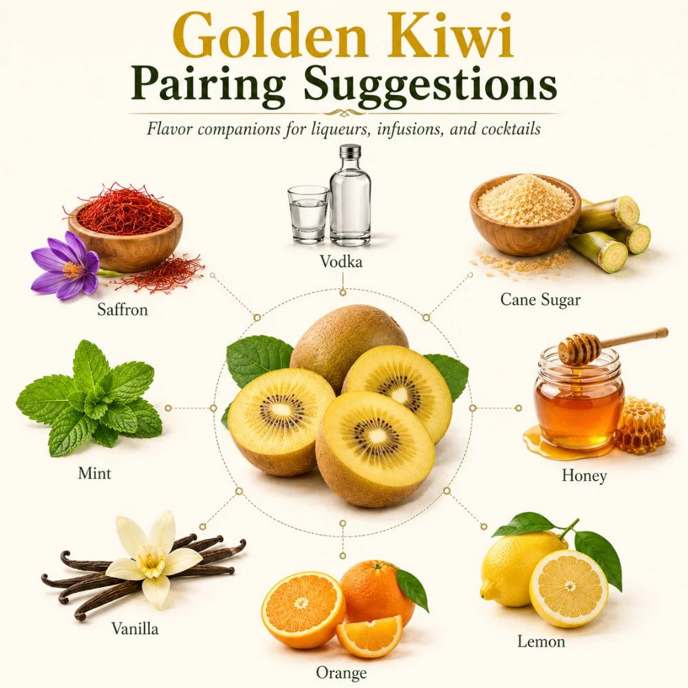 Kiwi (Golden) pairing suggestions for liqueur making