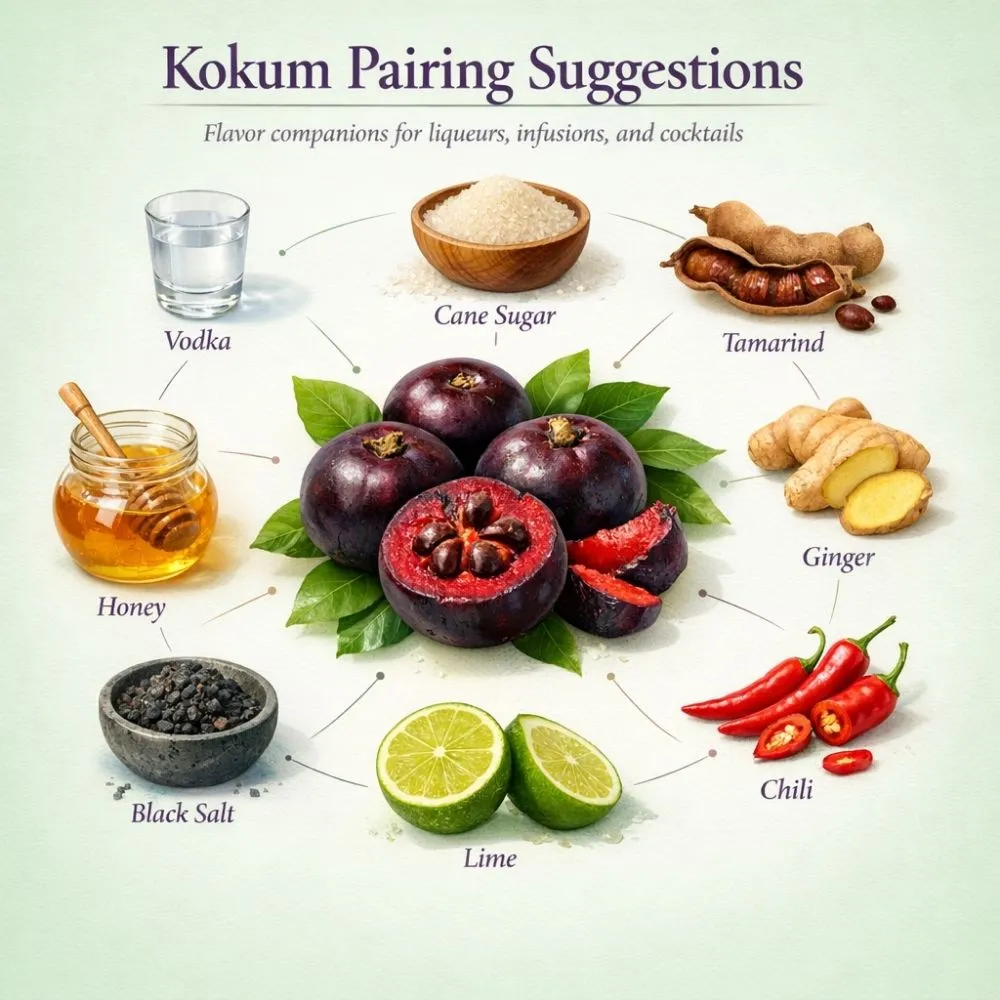 Kokum pairing suggestions for liqueur making