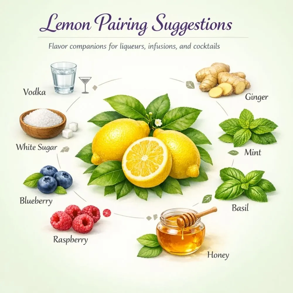 Lemon pairing suggestions for liqueur making