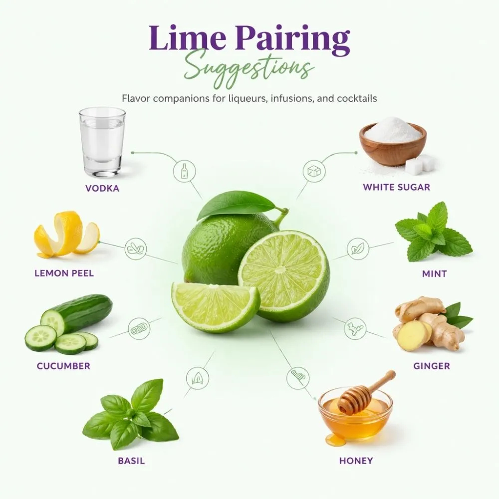 Lime pairing suggestions for liqueur making