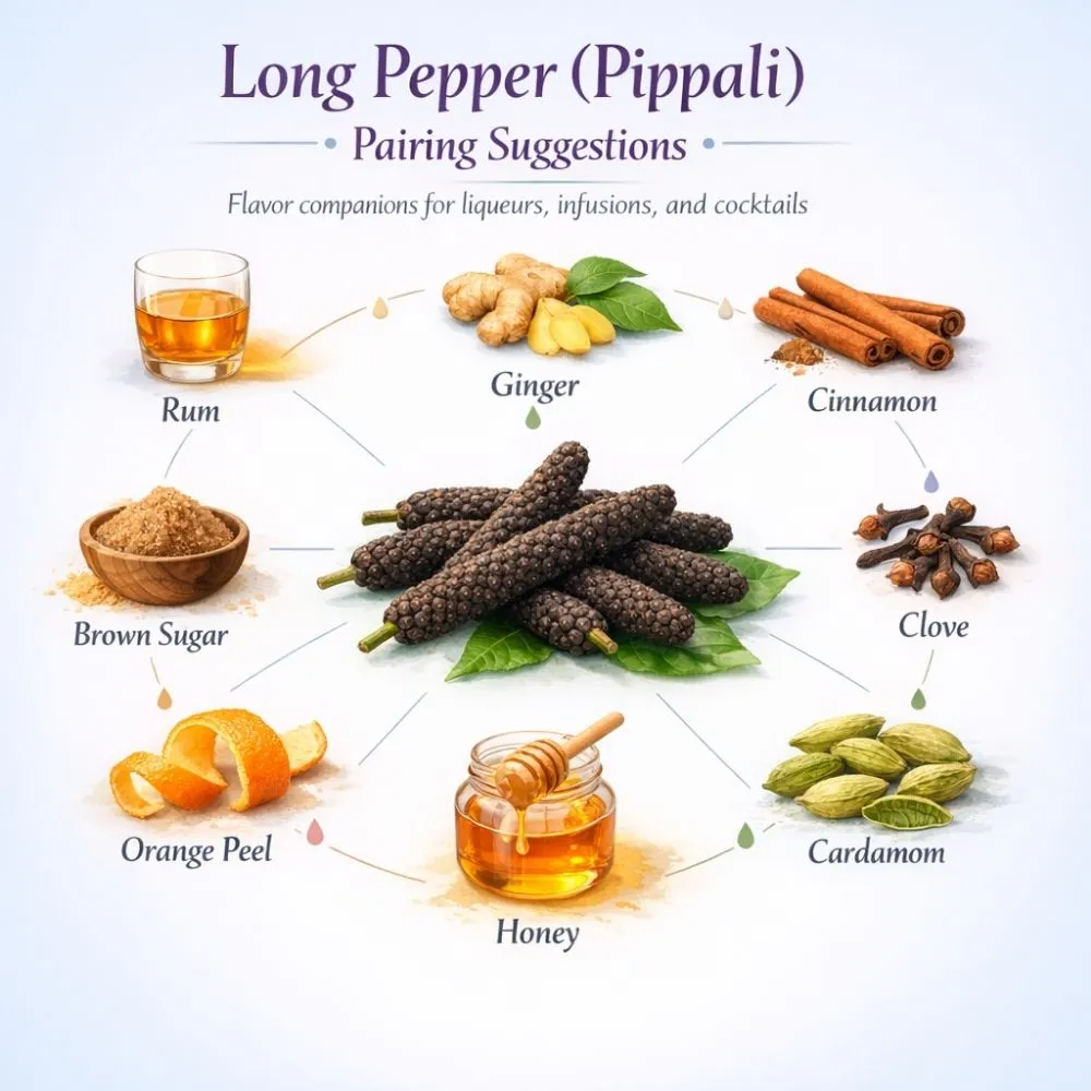Long Pepper (Pippali) pairing suggestions for liqueur making