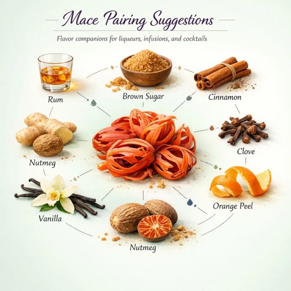 Mace pairing suggestions for liqueur making