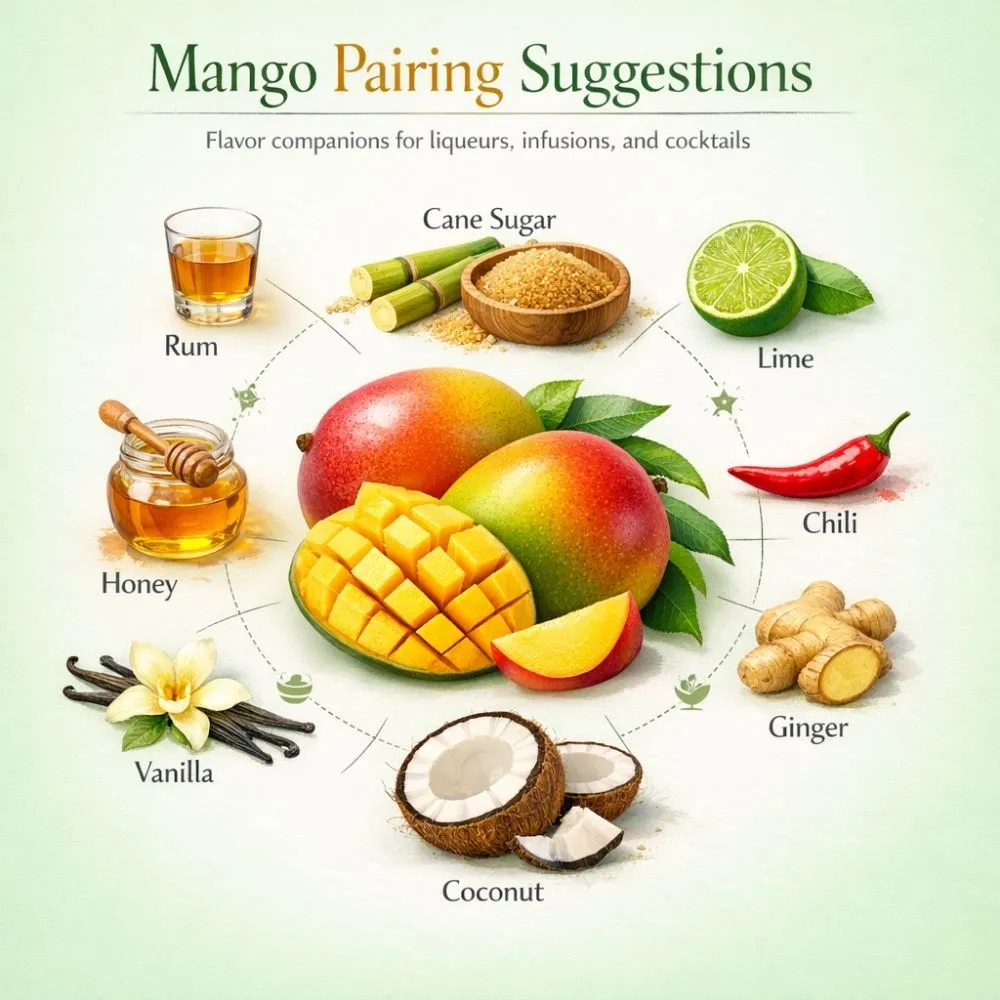 Mango pairing suggestions for liqueur making