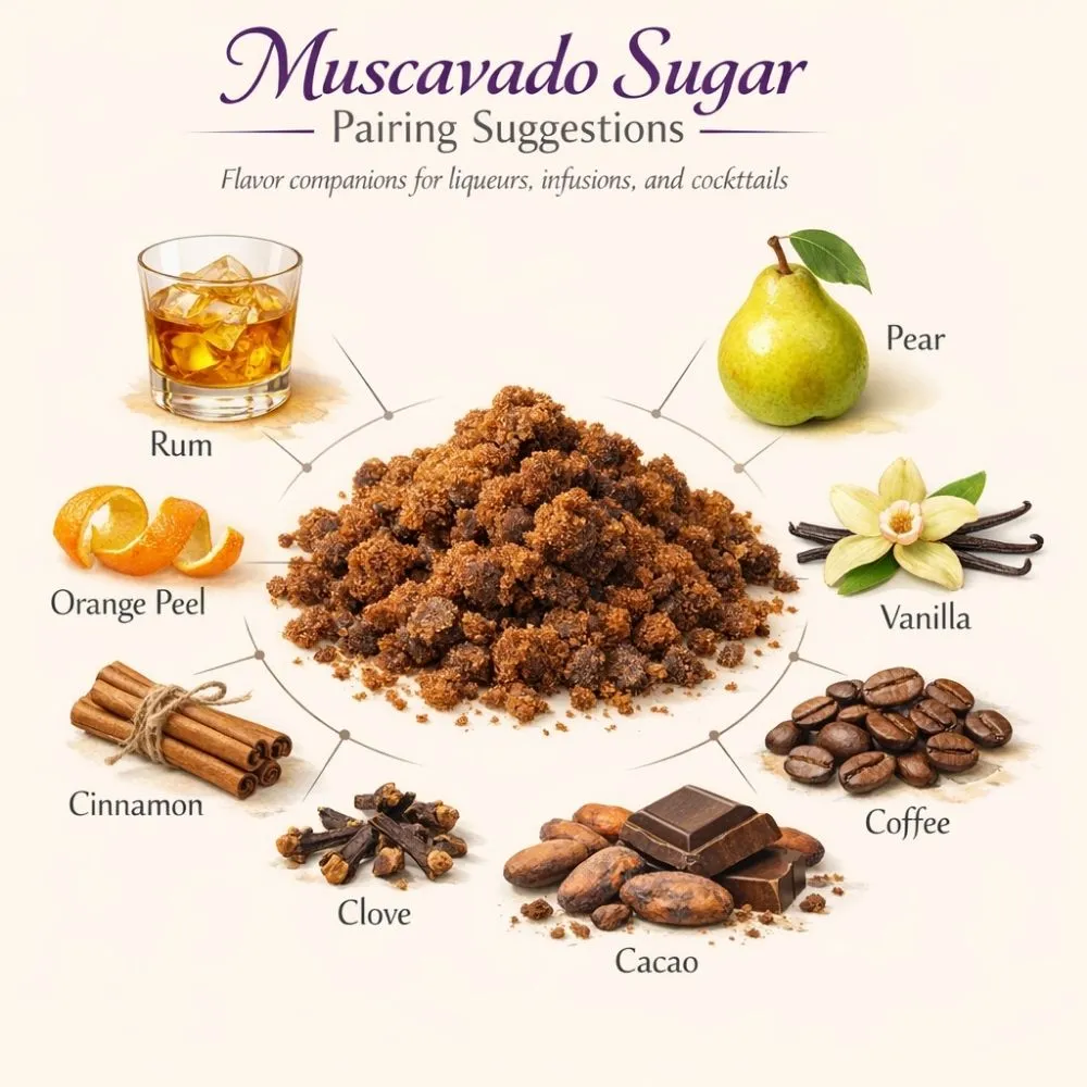 Muscavado Sugar pairing suggestions for liqueur making