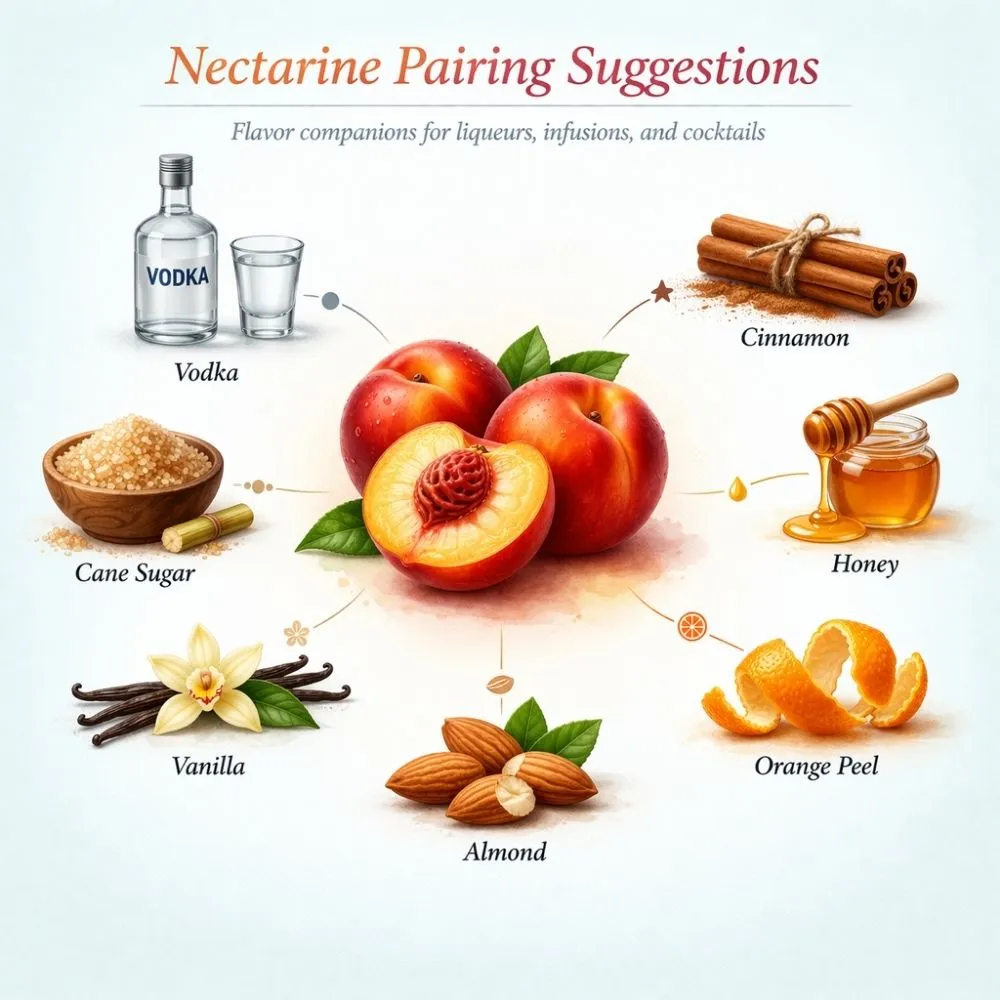 Nectarine pairing suggestions for liqueur making