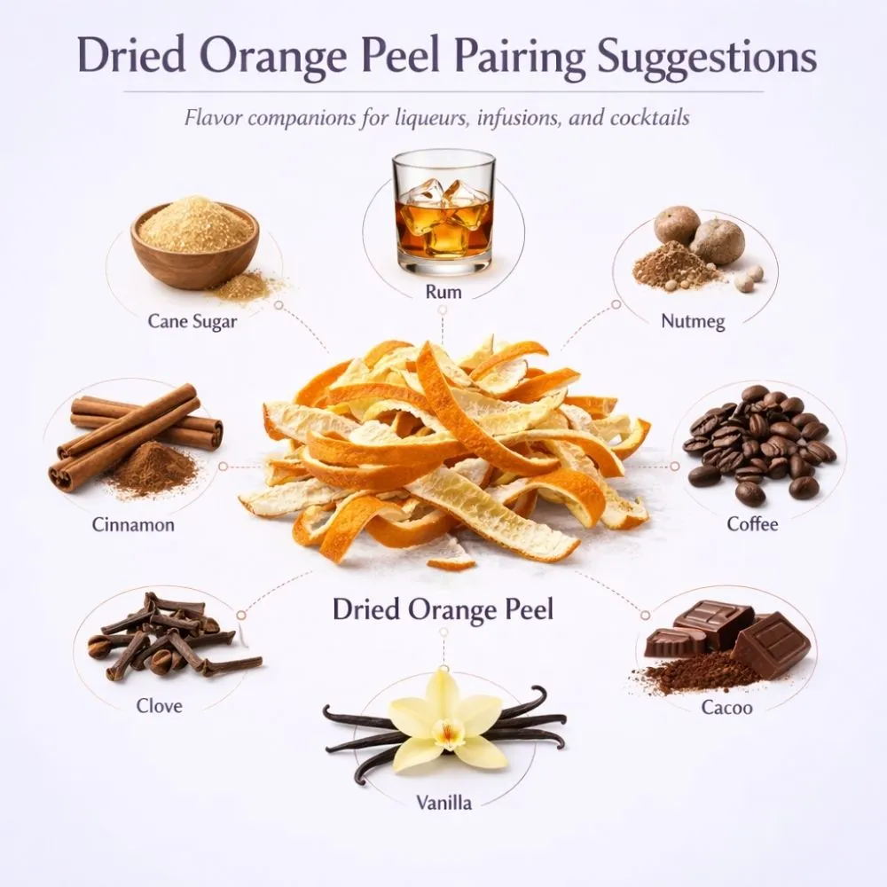 Orange (Dried peel) pairing suggestions for liqueur making