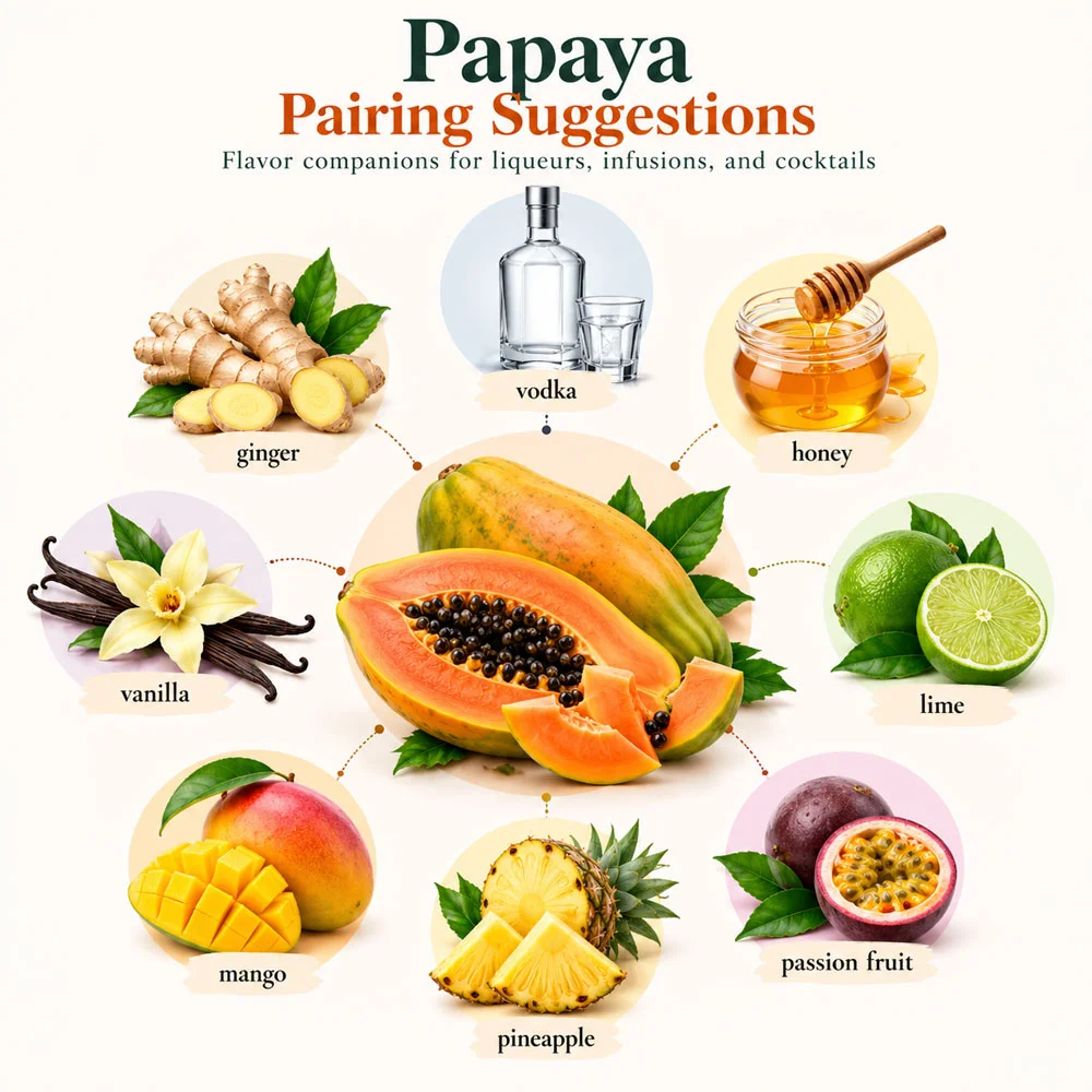 Papaya pairing suggestions for liqueur making