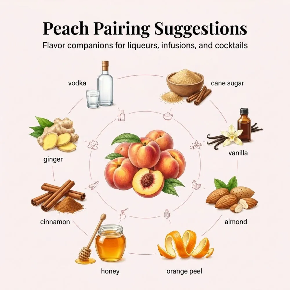 Peach pairing suggestions for liqueur making