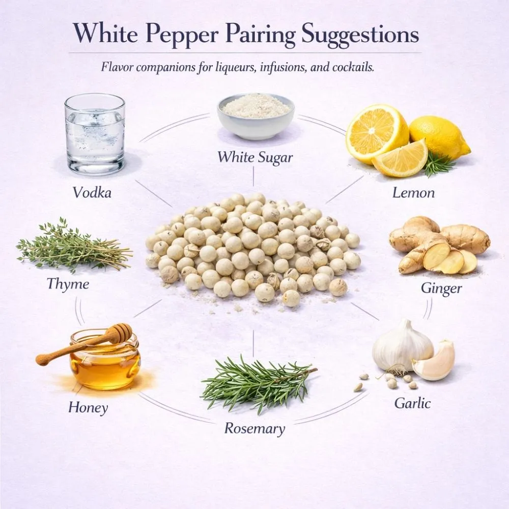 Peppercorns (White) pairing suggestions for liqueur making