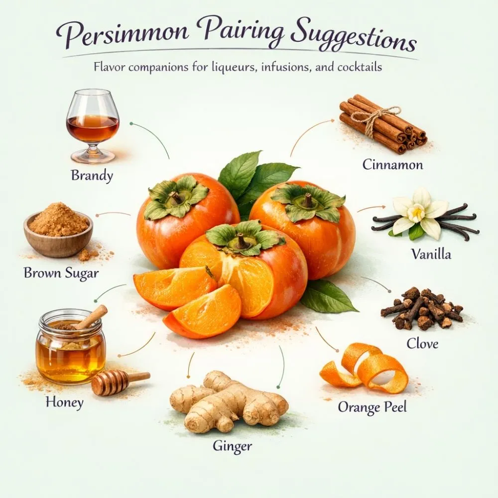 Persimmon pairing suggestions for liqueur making