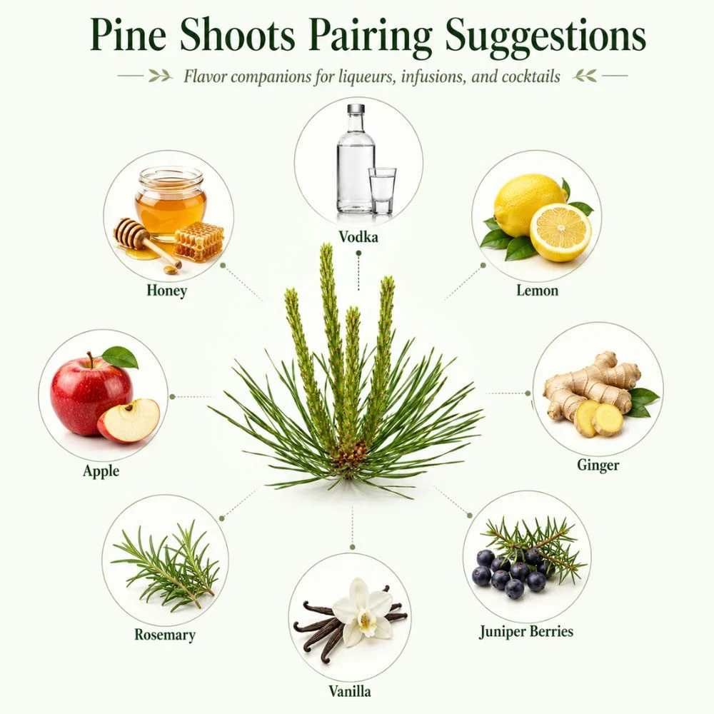 Pine Shoots pairing suggestions for liqueur making
