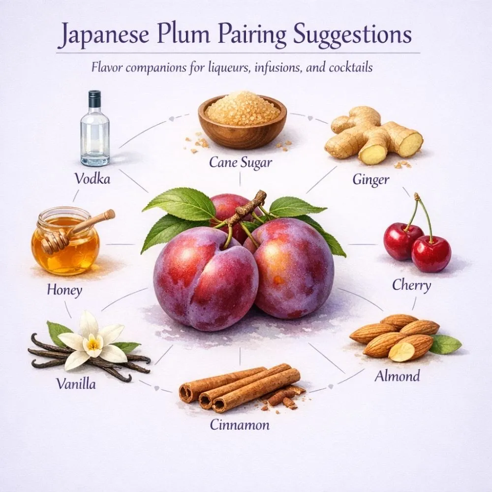 Plum (Japanese) pairing suggestions for liqueur making