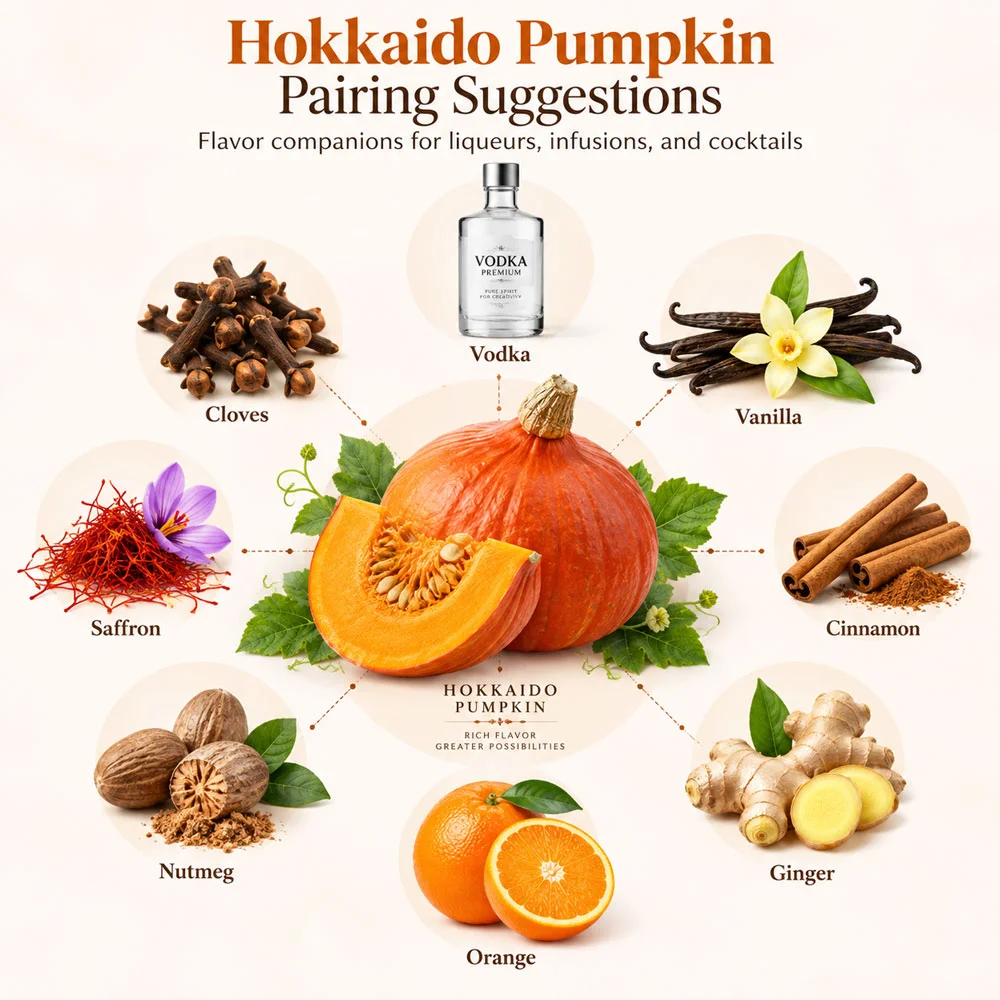 Pumpkin (Hokkaido) pairing suggestions for liqueur making