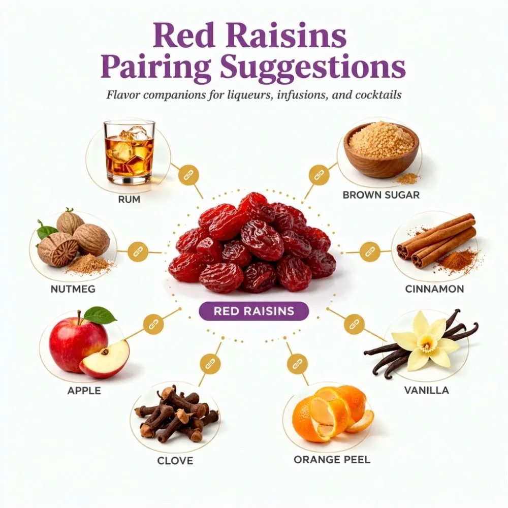 Raisins (Red) pairing suggestions for liqueur making