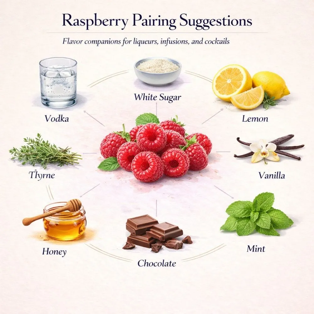 Raspberry pairing suggestions for liqueur making