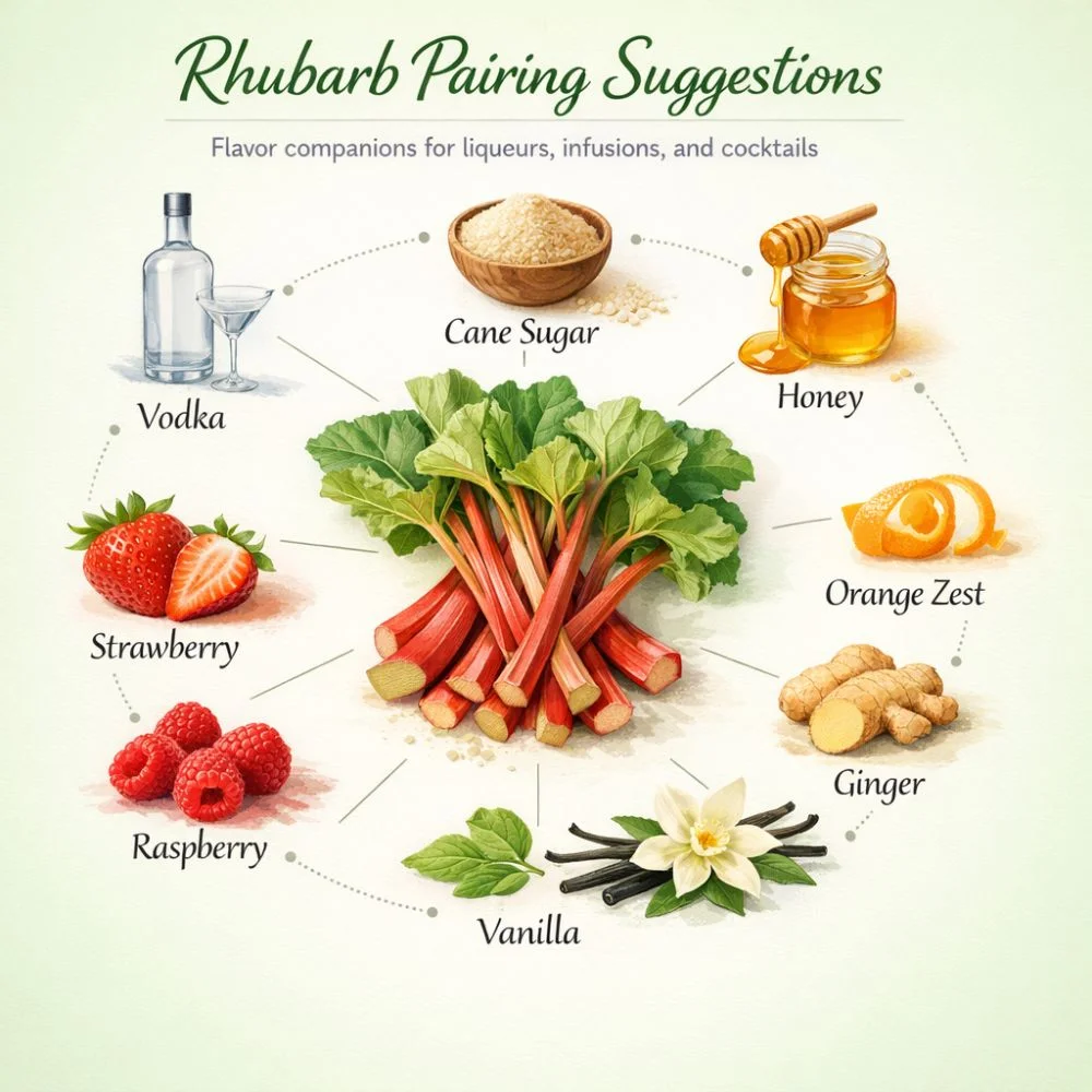 Rhubarb pairing suggestions for liqueur making