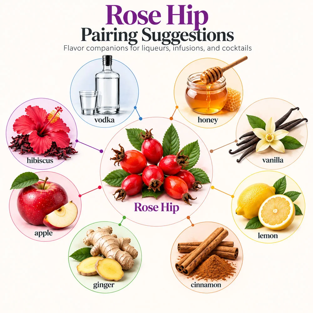 Rose Hip pairing suggestions for liqueur making