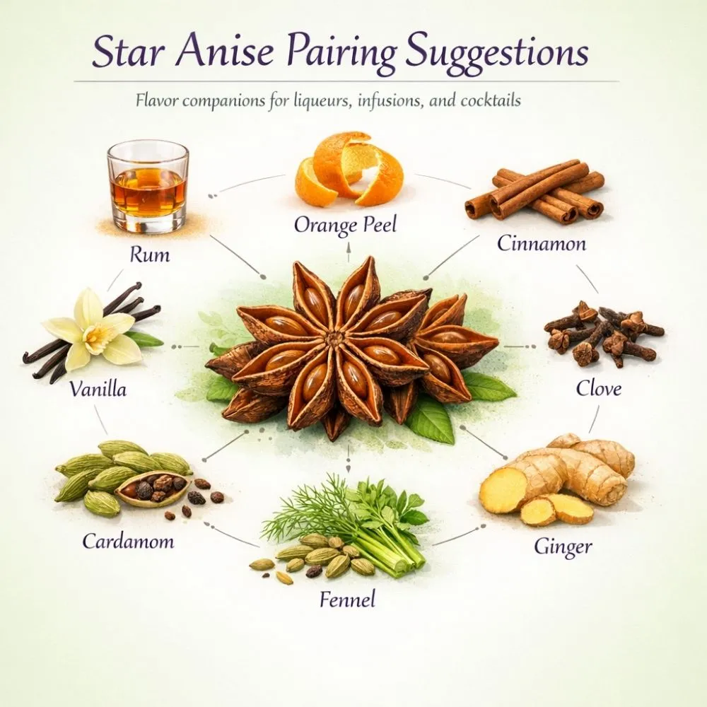 Star Anise pairing suggestions for liqueur making