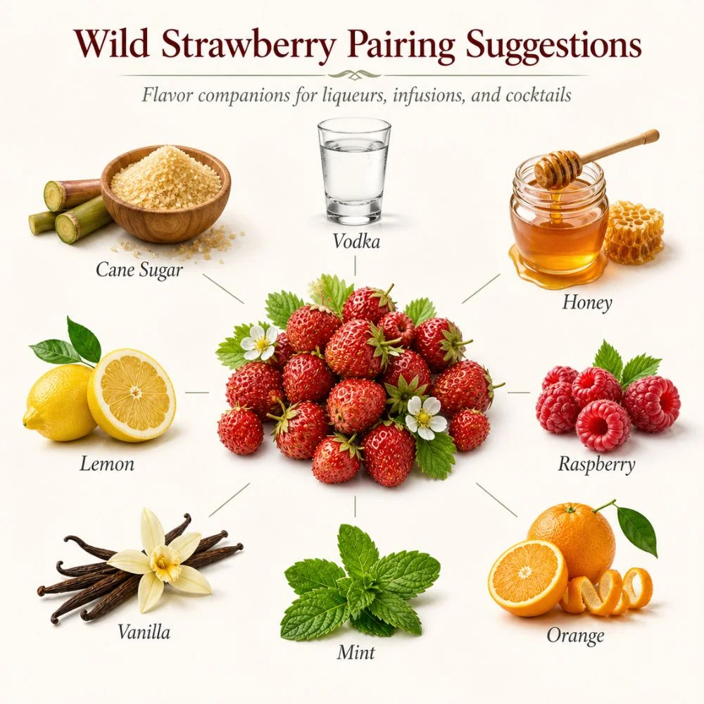 Strawberry (Wild) pairing suggestions for liqueur making