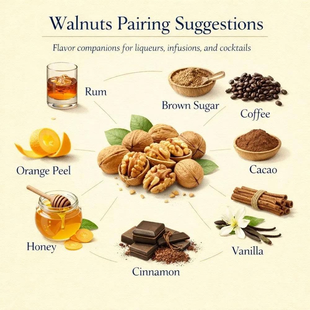 Walnuts pairing suggestions for liqueur making