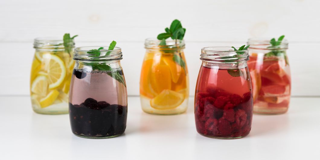 Jar of fruit macerating in spirit