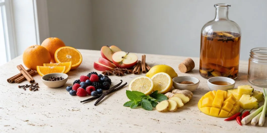 Pairing spices with fruits and other ingredients for liqueur infusion