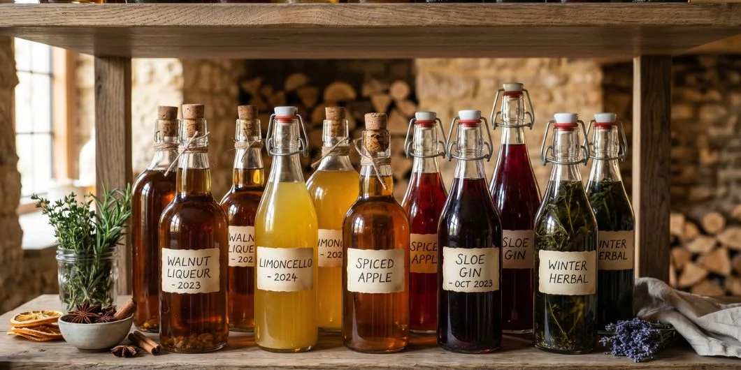 Aging and storing liqueur bottles showing flavor development over time