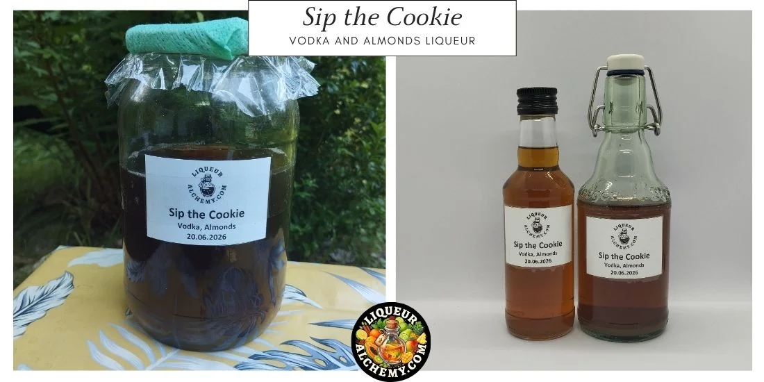 Sip the Cookie liqueur during maceration and finished bottled liqueur