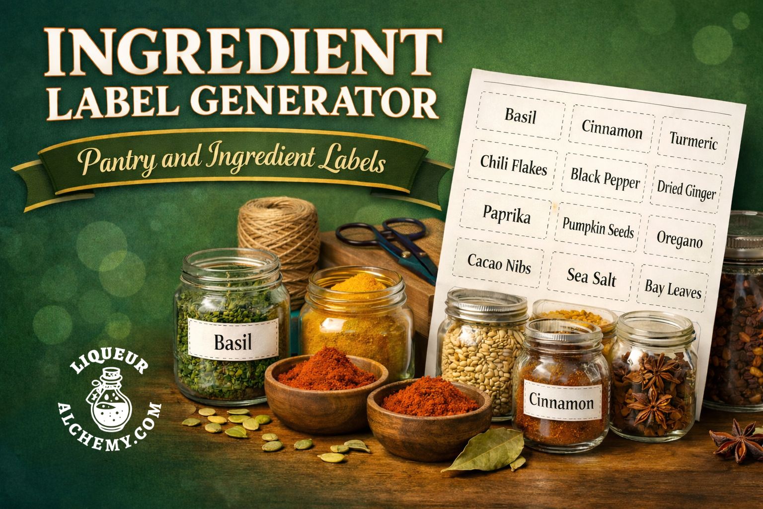 Make Ingredients Label Ingredient Label Generator - Pantry and Ingredient Labels | Liqueur Alchemy